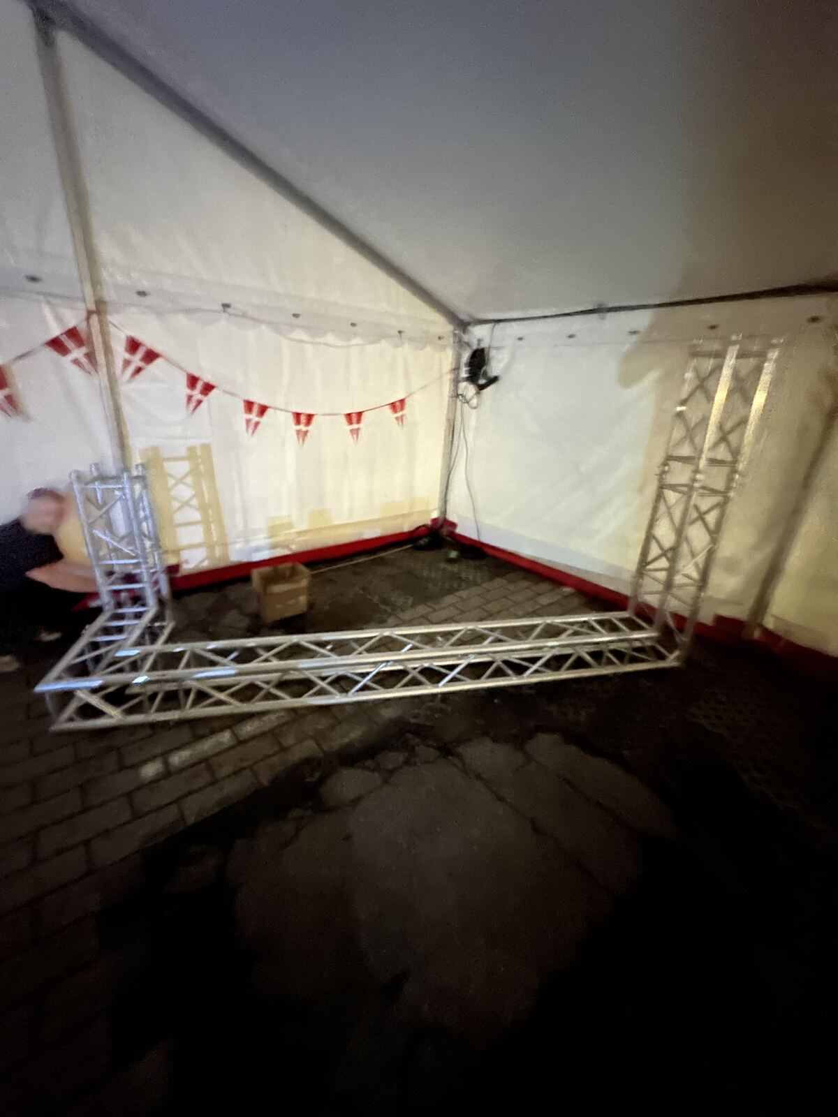 Building the tent stage