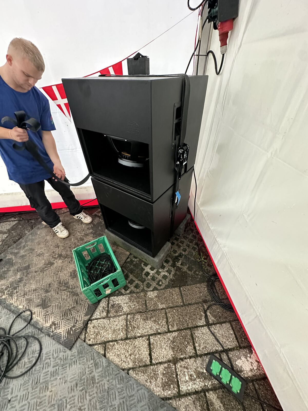 Building the tent stage