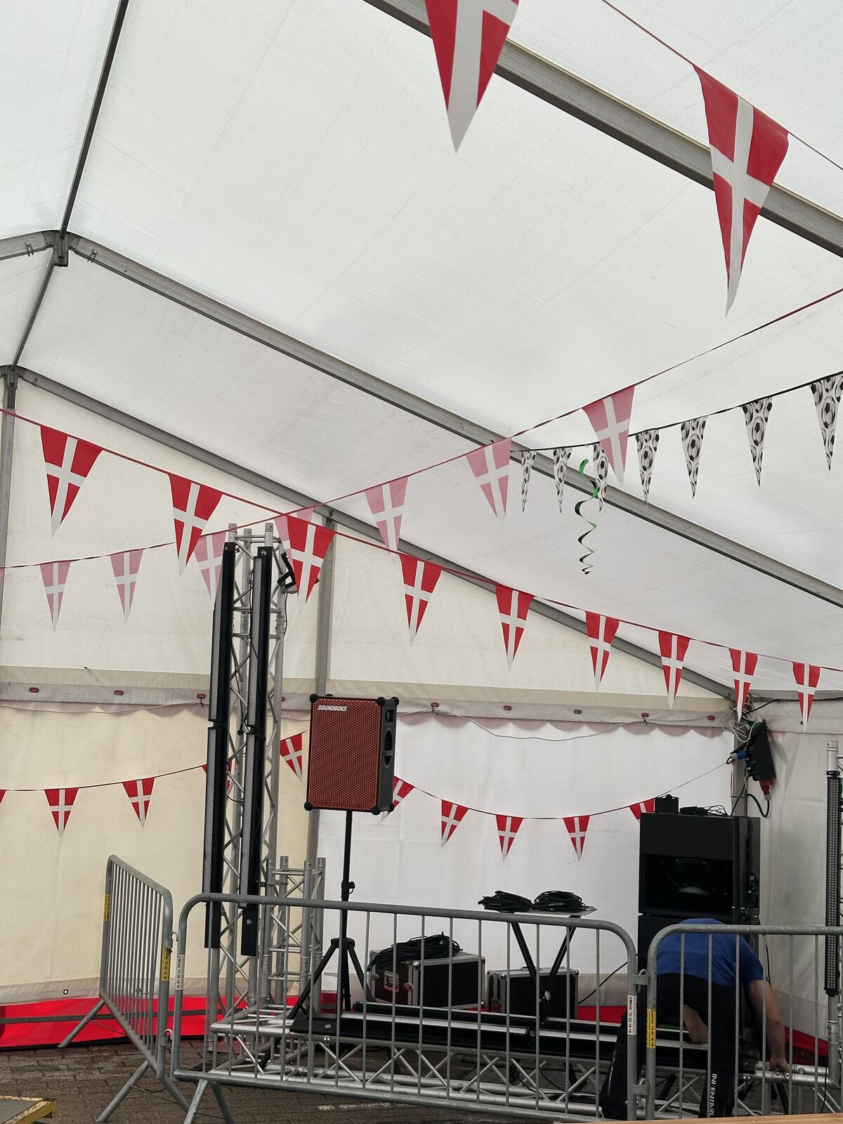 Building the tent stage